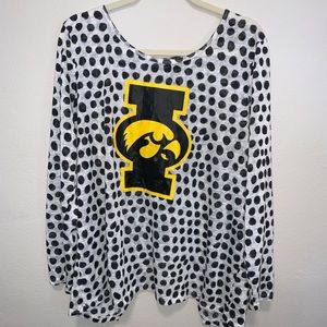 Iowa Hawks polkadot blouse